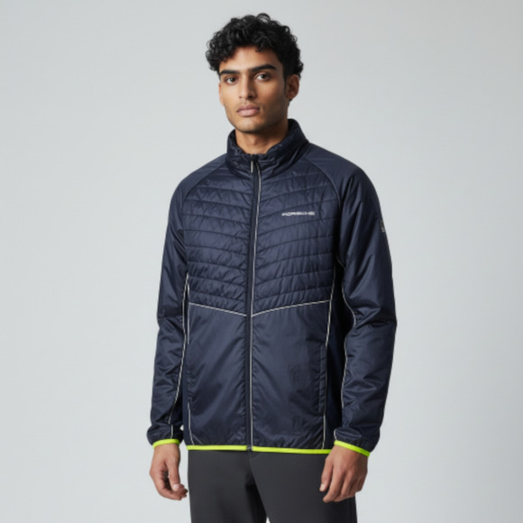 Porsche Drivers Selection Padded Windbreaker Jacket Blue Waterproof Large Mens - Picture 8 of 16